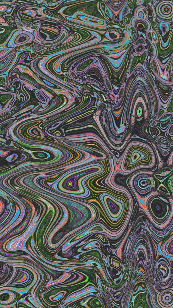 Abstract Psychedelic Swirls and Liquid Marble Rainbow Art Wallpaper