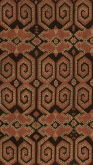 Abstract Geometric Ikat Pattern Brown and Black Ethnic Textile Wallpaper