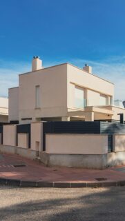 Modern Minimalist Beige House Architectural Design Mobile Wallpaper