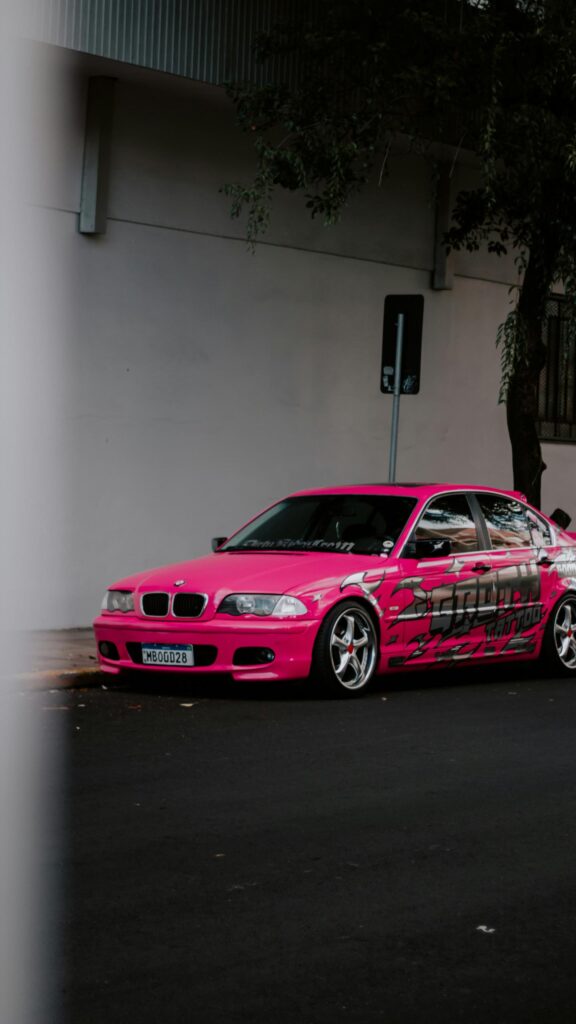 Stunning Neon Pink Custom BMW E46 Sedan Mobile Wallpaper
