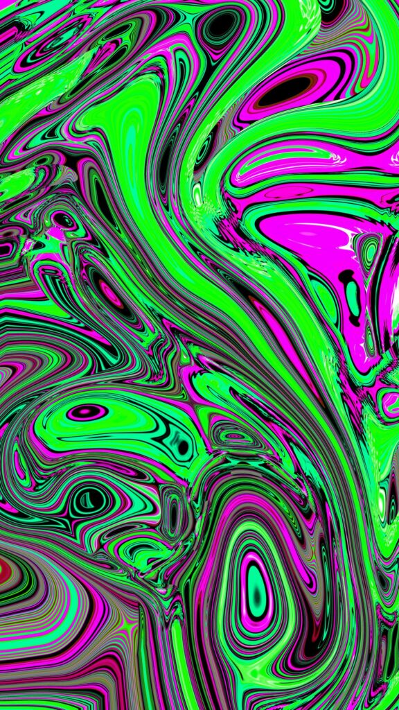 Vibrant Neon Liquid Swirl Abstract Phone Wallpaper