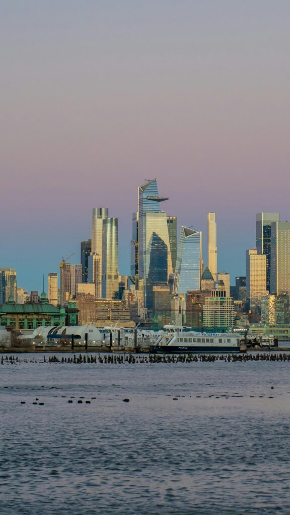 Hudson Yards NYC Skyline at Sunset Mobile Phone Wallpaper