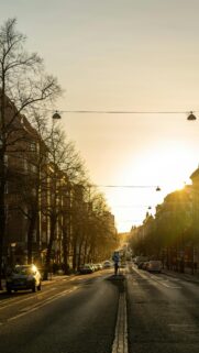 Golden Hour City Street Urban Sunset Mobile Wallpaper
