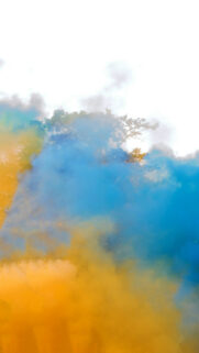 Vibrant Blue and Golden Yellow Aura Energy Spiritual Wallpaper