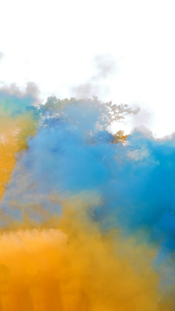 Vibrant Blue and Golden Yellow Aura Energy Spiritual Wallpaper