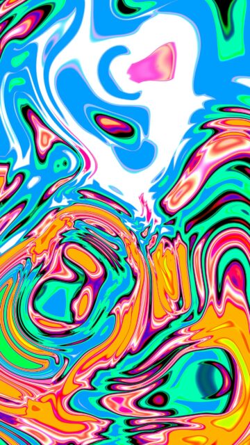 Abstract Liquid Swirls Vibrant Neon Colors Premium Mobile Wallpaper