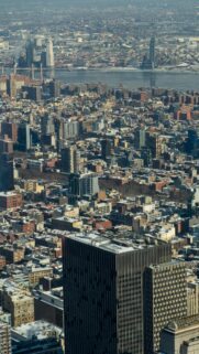 Breathtaking Aerial View of New York City Winter Skyline Wallpaper