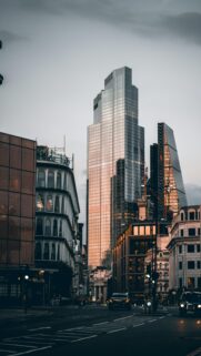 London Financial District Skyline at Sunset Mobile Wallpaper