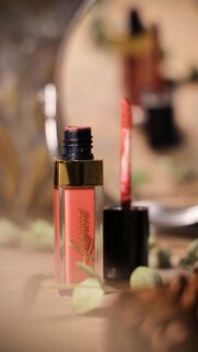 Elegant Coral Liquid Lipstick Soft Focus Beauty Phone Wallpaper