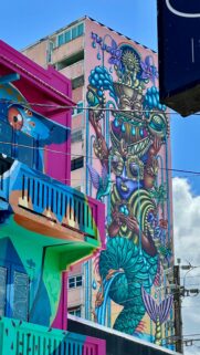 Vibrant Surreal Street Art Mural Urban Fantasy Phone Wallpaper