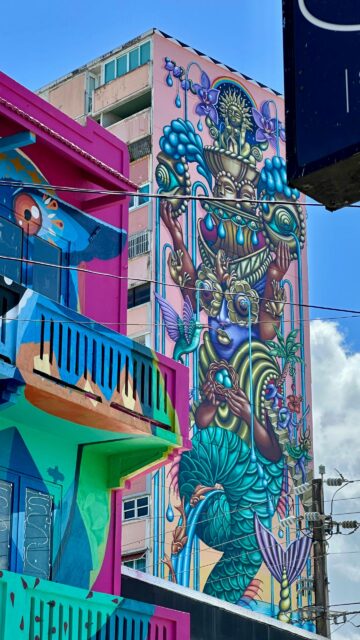 Vibrant Surreal Street Art Mural Urban Fantasy Phone Wallpaper