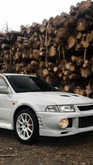 White Mitsubishi Lancer Evolution IV JDM Car Mobile Wallpaper