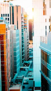 Stunning Urban Canyon Cityscape Architectural Vertical Mobile Wallpaper