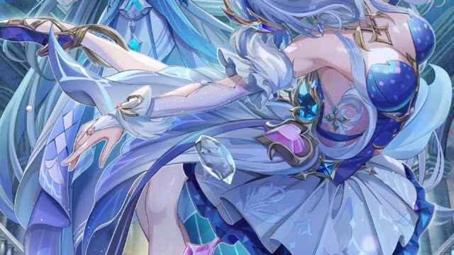 Stunning Anime Girl Dancers in Magical Crystal Hallway Wallpaper for Mobile