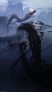 Mystical Asian Dragon Over Misty Rice Terraces Wallpaper 4K