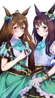 Cute Anime Horse Girls Wallpaper | Uma Musume Pretty Derby Duo Aesthetic Background