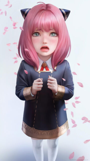 Anya Forger Crying Anime Girl High Definition Mobile Wallpaper