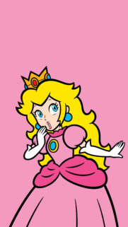 Princess Peach Surprised Expression Minimalist Pink Mobile Wallpaper