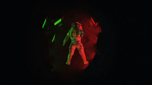 Astronaut, Monitors, Backlight Wallpapers Free Download