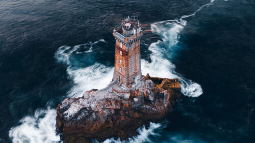 Lighthouse, Rock, Aerial, View Wallpapers Free Download