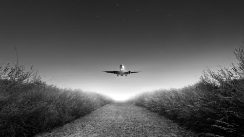 Airplane, Takeoff, Bw Wallpapers Free Download