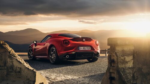 Alfa Romeo, 4c, Launch Edition, Red, Rear, View Wallpapers Free Download