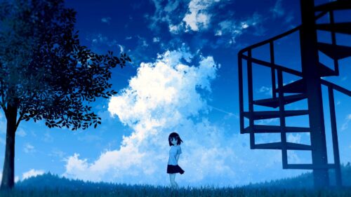 Anime, Girl, Sky Wallpapers Free Download