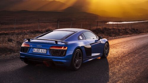 Audi R8, V10, Blue, Side, View HD Wallpapers Free Download