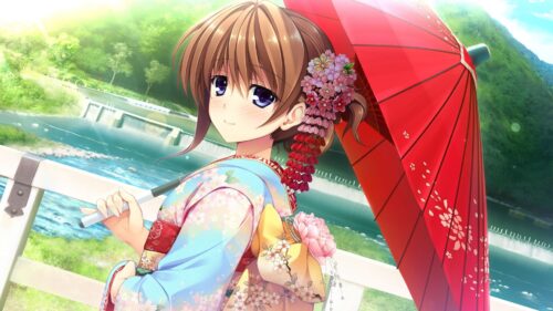 Girl, Japan, Umbrella, Kimono Free Wallpapers Download