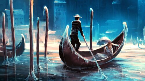 Gondola, River, Ice Desktop HD Wallpapers Free Download
