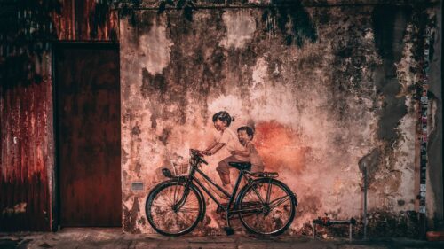 Graffiti, Bicycle, Children Desktop HD Wallpapers Free Download