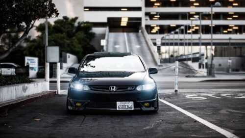 Honda Civic, Black, Front View Wallpapers Free Download
