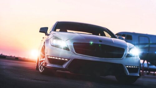 Mercedes Benz, Front View, Headlights Free Wallpapers Download