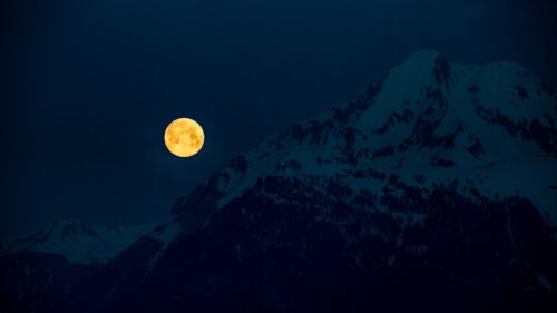 Moon, Mountains, Night Download Free HD Wallpapers