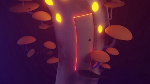 Mushroom, House, Glow Desktop Wallpapers Free Download