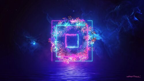 Neon, Squares, Flowers Wallpapers Free Download