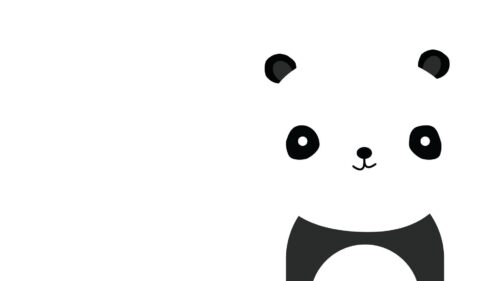 Panda, Smile, White, Black, Minimalist Wallpapers Download For Your Desktop