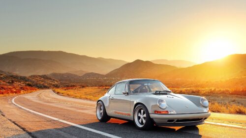 Porsche 911, Side View, Sunset Road HD Wallpapers Free Download