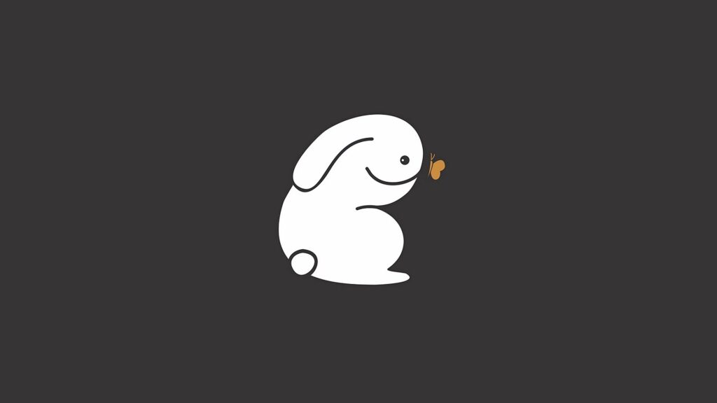 Rabbit, Butterfly, Vector HD Wallpapers Free Download