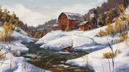 River, House, Boat HD Wallpapers Free Download