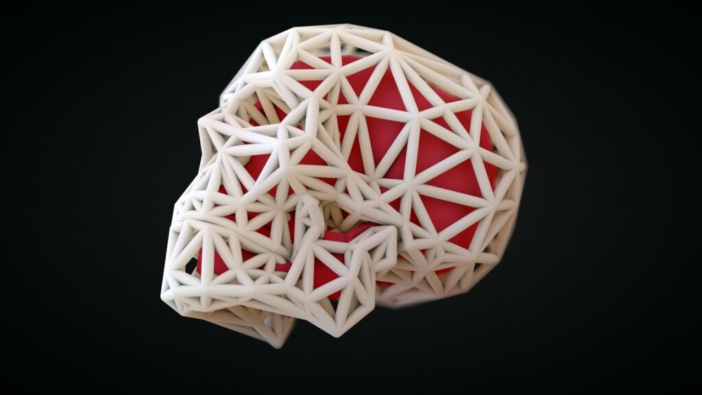 Skull, Mesh, White 4K Desktop Wallpapers Free Download