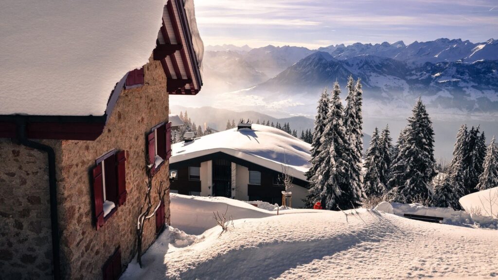 Snow, Mountains, Winter, Landscape 4K Desktop Wallpapers Free Download