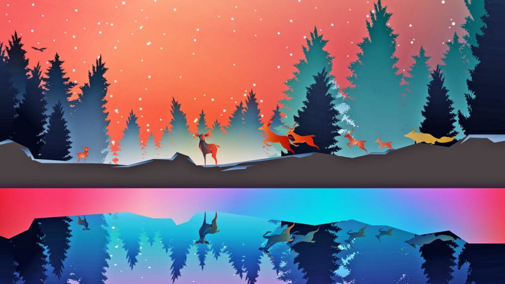 Winter, Animals, Art HD Wallpapers Free Download