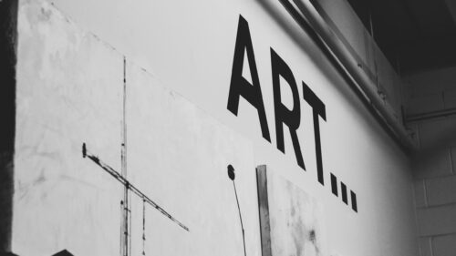 Minimalist Art Typography and Studio Wall 4K Desktop Wallpaper