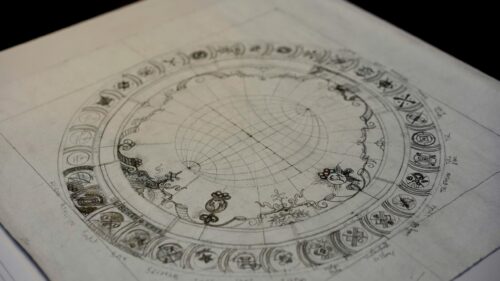 Architectural Sketch of Circular Olympic Symbols 4K Wallpaper