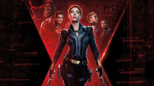 Stunning Black Widow Marvel Cinematic Action Shot High Resolution Desktop Wallpaper