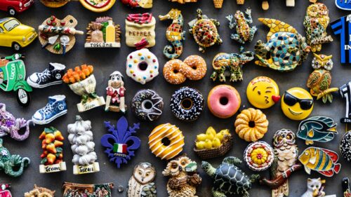 Colorful Italian Souvenir Fridge Magnets Collection 4K Wallpaper