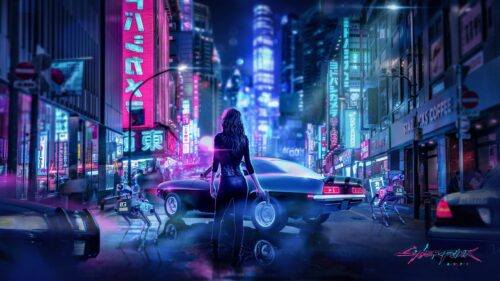 Cyberpunk 2077 Night City Neon Skyline 4K Gaming Wallpaper for PC Desktop