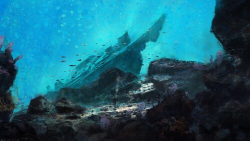 Breathtaking Deep Ocean Abyssal Blue Underwater Scenery 4K Desktop Wallpaper