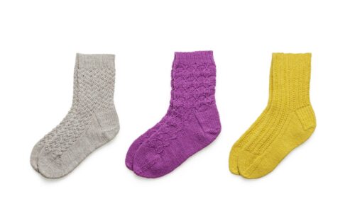 Minimalist Colorful Knitted Socks Pattern Desktop Wallpaper